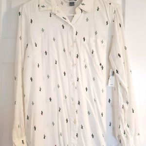 Womens linen button down shirt